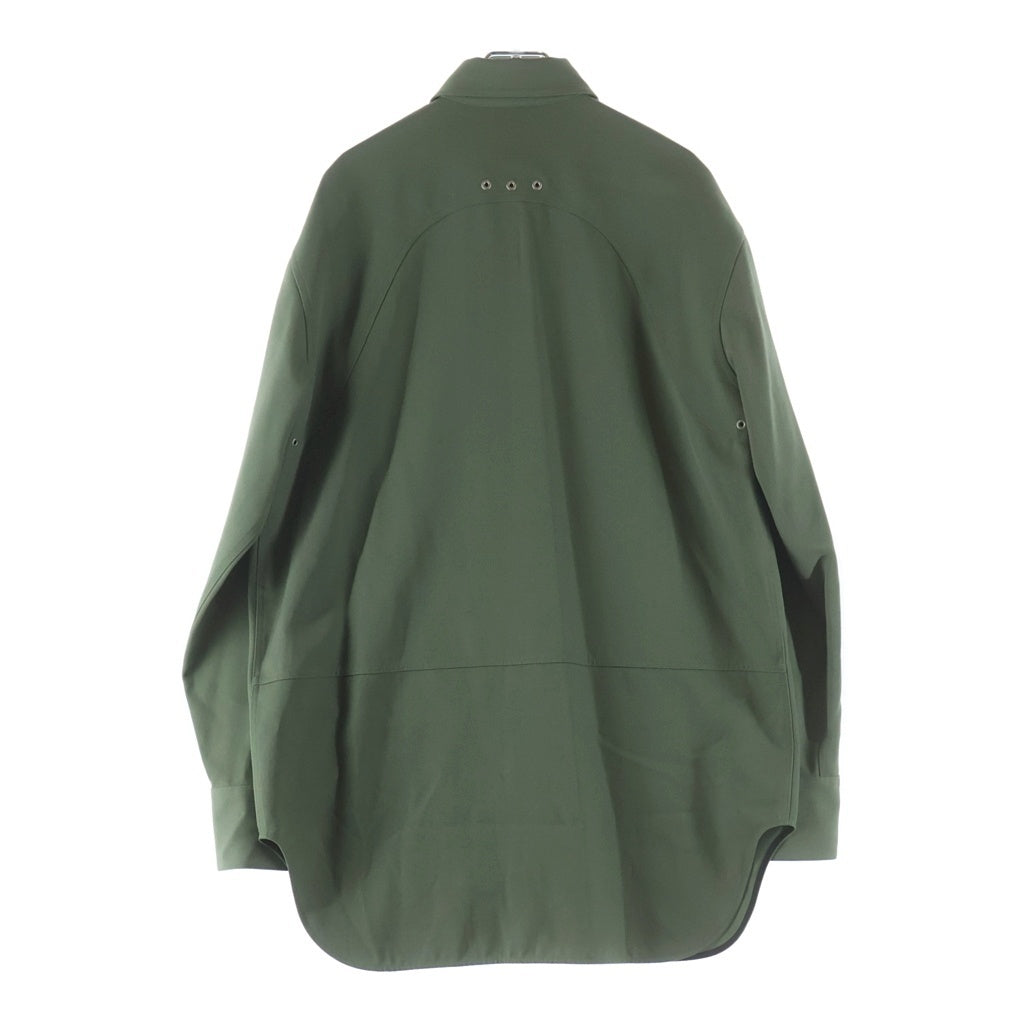JIL SANDER(ジルサンダー) トロピカルウール ロングライン 長袖シャツ カーキ JSMU600828