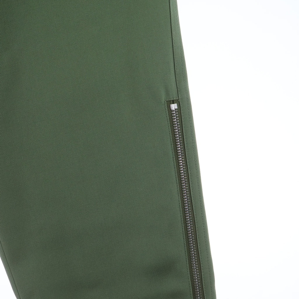 JIL SANDER(ジルサンダー) 22AW ウールギャバジン ジップデザイン スラックスパンツ JSMU311201 カーキ