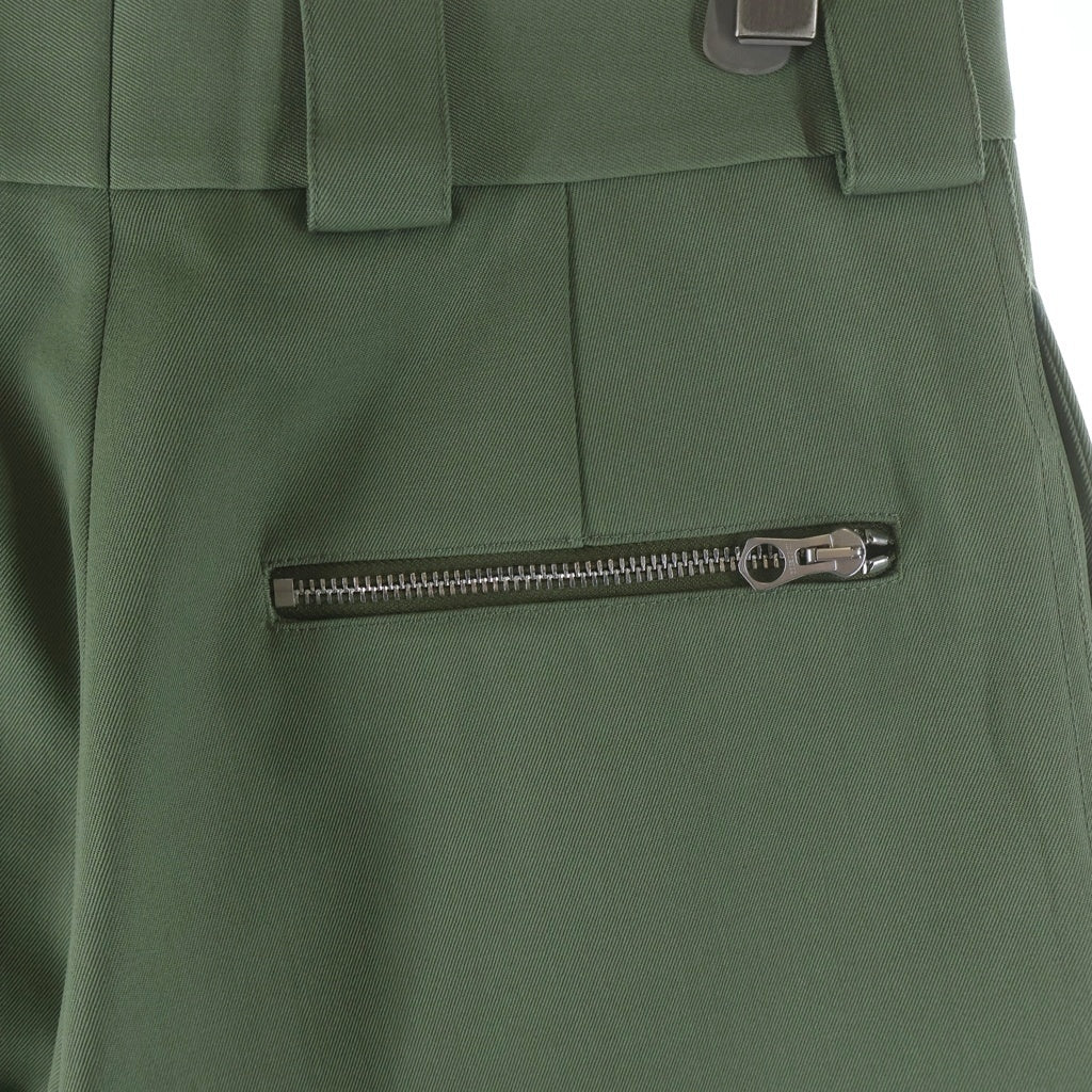 JIL SANDER(ジルサンダー) 22AW ウールギャバジン ジップデザイン スラックスパンツ JSMU311201 カーキ
