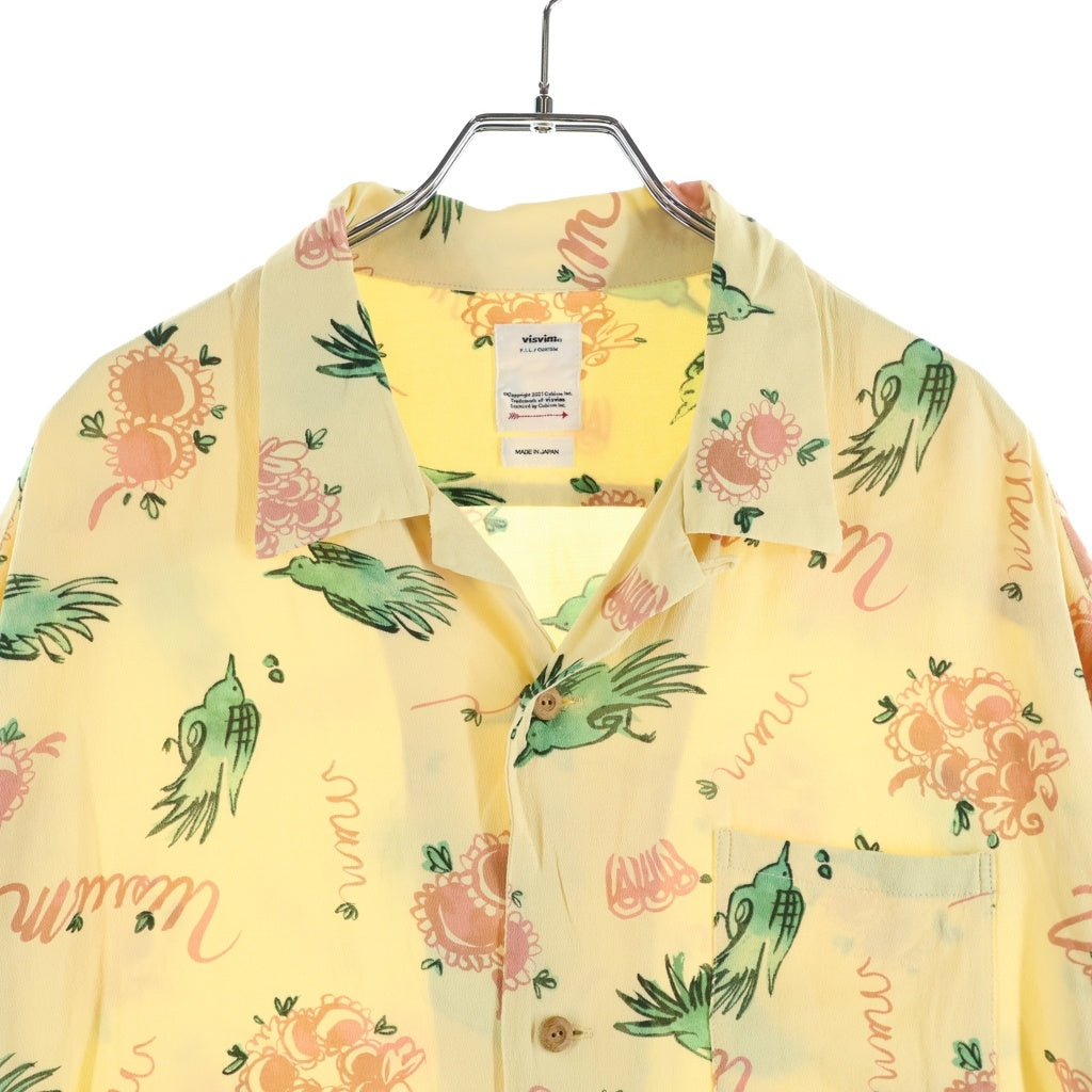 VISVIM(ヴィスヴィム) 22SS WALLIS SHIRT S/S SUNNYBIRD 0122105011017 ウォリス サニーバード オープンカラー半袖シャツ イエロー