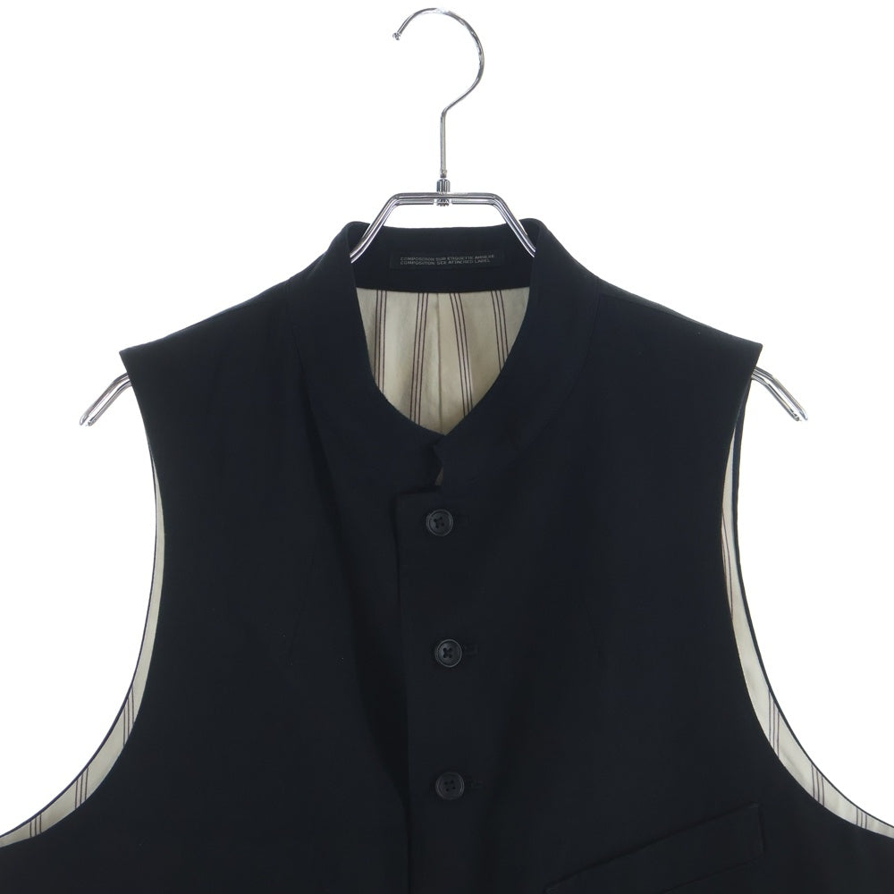 Yohji Yamamoto POUR HOMME(ヨウジヤマモト プールオム) スタンドカラーベスト ウールギャバジン HJ-V04-100 ベスト ブラック