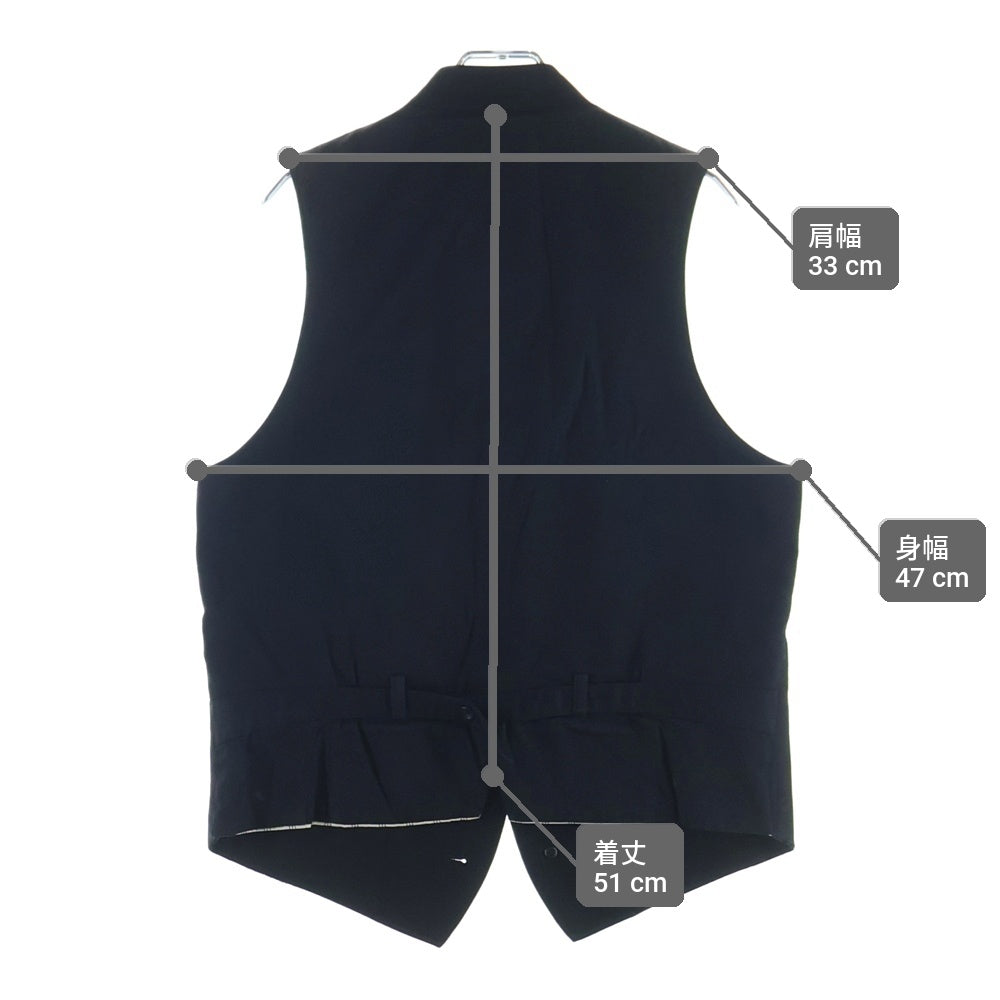 Yohji Yamamoto POUR HOMME(ヨウジヤマモト プールオム) スタンドカラーベスト ウールギャバジン HJ-V04-100 ベスト ブラック