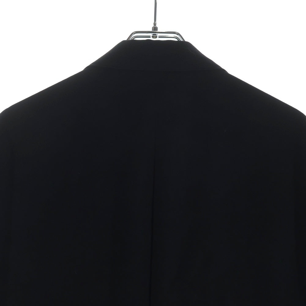 Yohji Yamamoto POUR HOMME(ヨウジヤマモト プールオム) 23SS GABARDINE W-DOUBLE BODY PEAKED JKA 断ち切り ウールギャバ HZ-J27-100 ロングロート ブラック