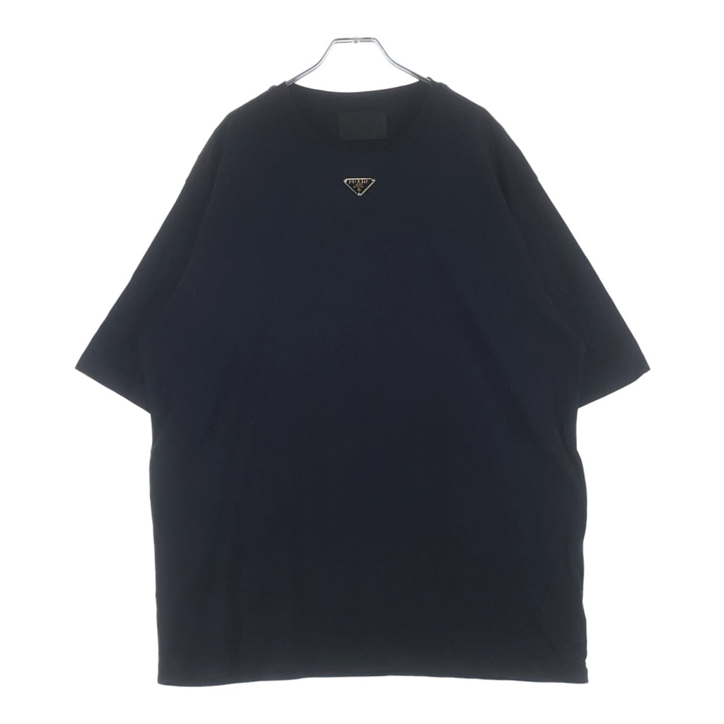 PRADA(プラダ) 23SS トライアングルロゴ クルーネックTシャツ UJN861 S232 240 ブラック