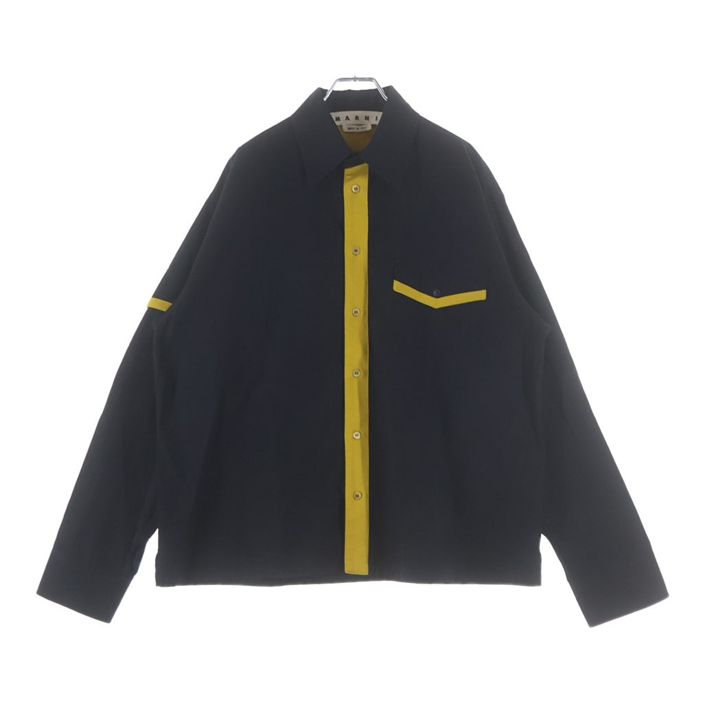 MARNI(マルニ) 20AW バイカラー長袖ボタンシャツ CUMU00128Q0 イエロー/ブラック