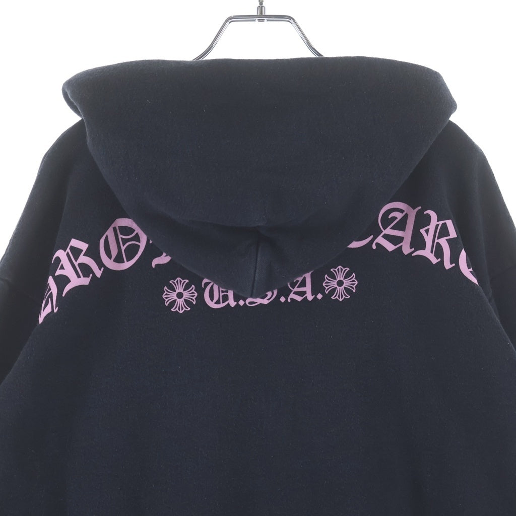 CHROME HEARTS(クロムハーツ) × MATTY BOY PULLOVER HOODIE ARCH アーチロゴTバープリントプルオーバースウェットパーカー ブラック/ピンク