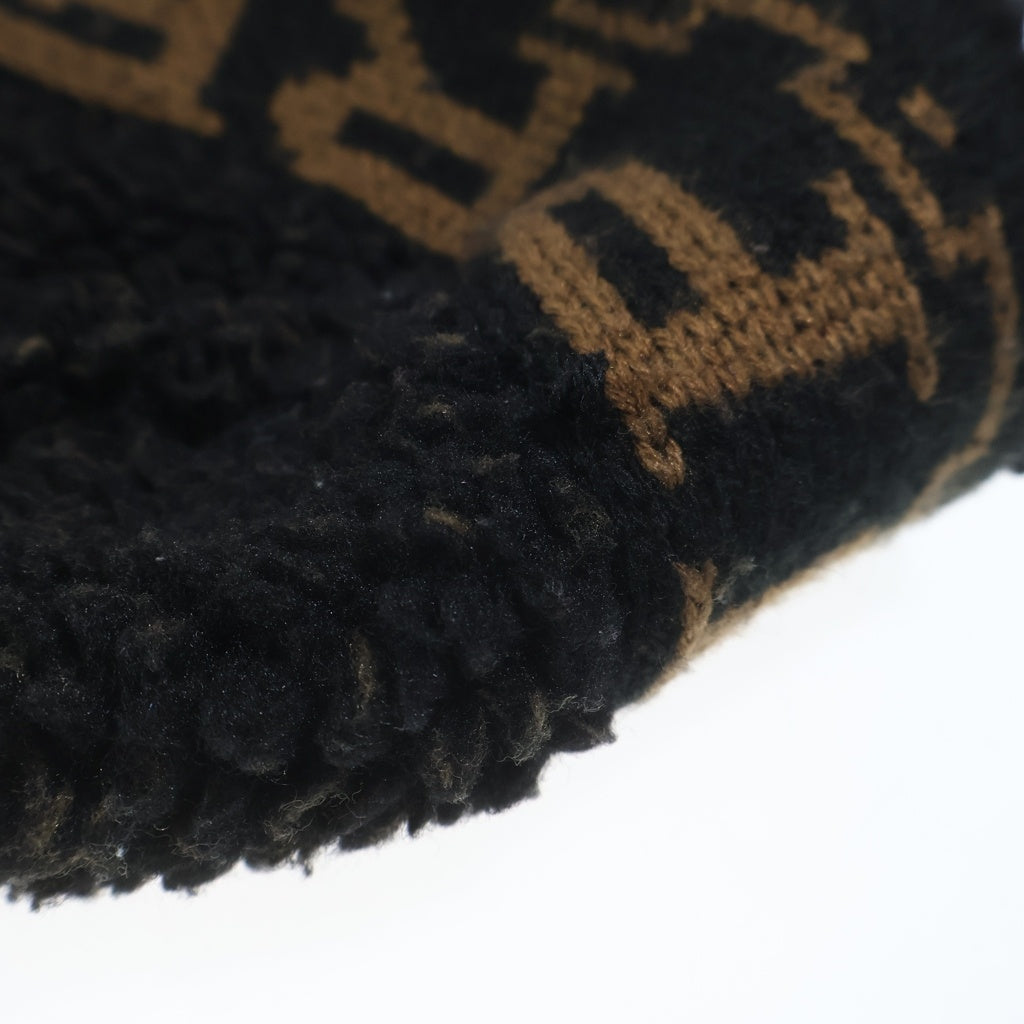 SUPREME(シュプリーム) 23AW Sherpa Logo Beanie シェルパ ロゴ ビーニー ブラック/ブラウン