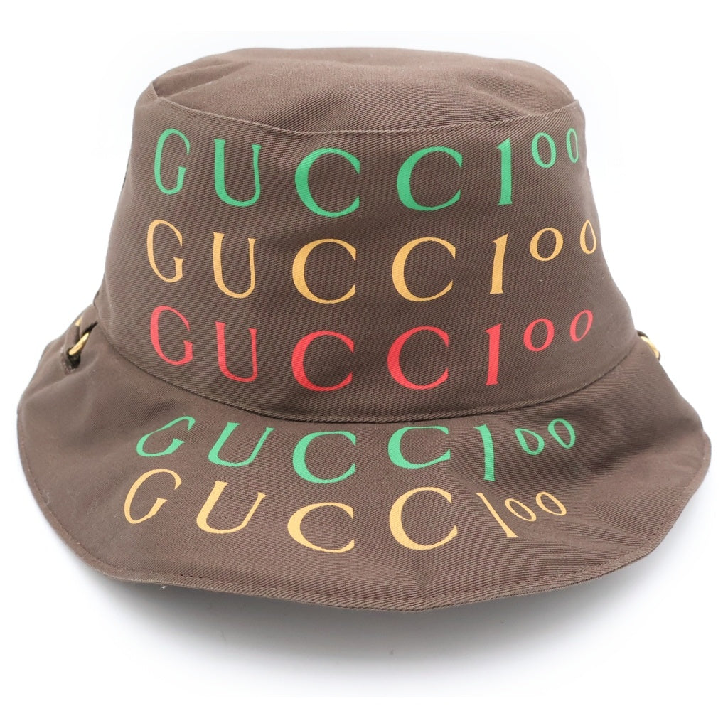 GUCCI(グッチ) 100周年記念モデル リバーシブル バケットハット 679993 ブラウン