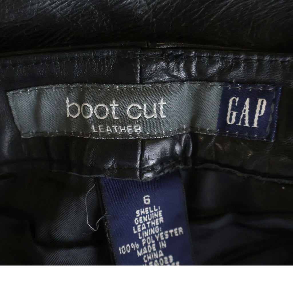 GAP(ギャップ) 00s 00AW BOOT CUT オールドギャップ フレア レザーパンツ ブラック