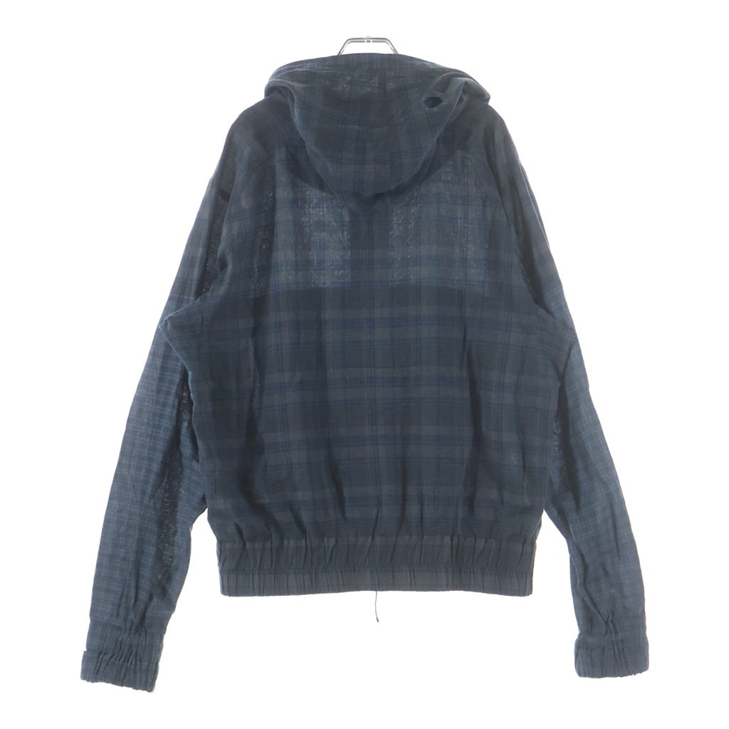 JIAN YE(ジェン イェ) 25AW 鬼 HOODIE JI-25AW-HD01 チェック フーデットジャケット ブルー