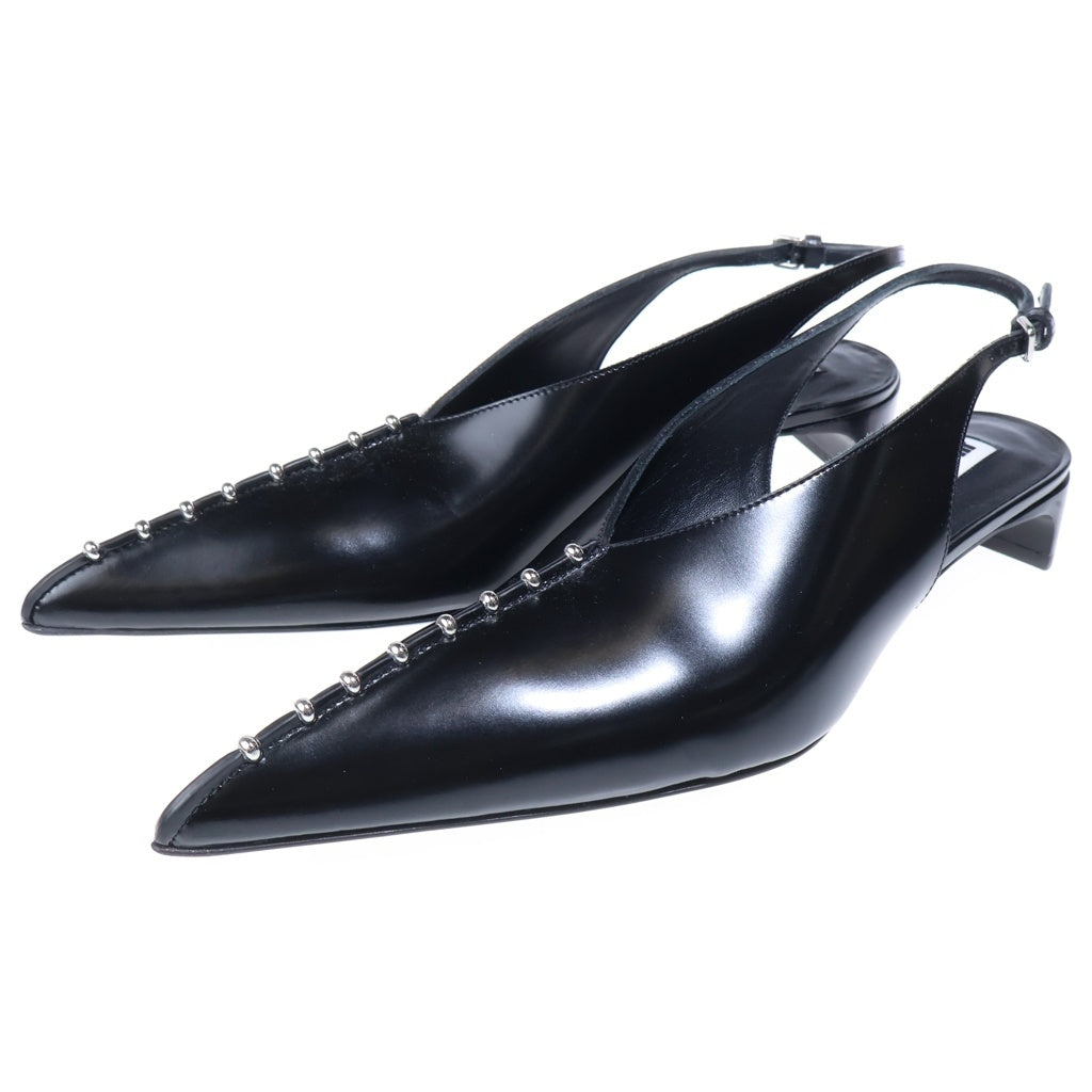JIL SANDER(ジルサンダー) スタッズ ローヒール パンプス ブラック レディース