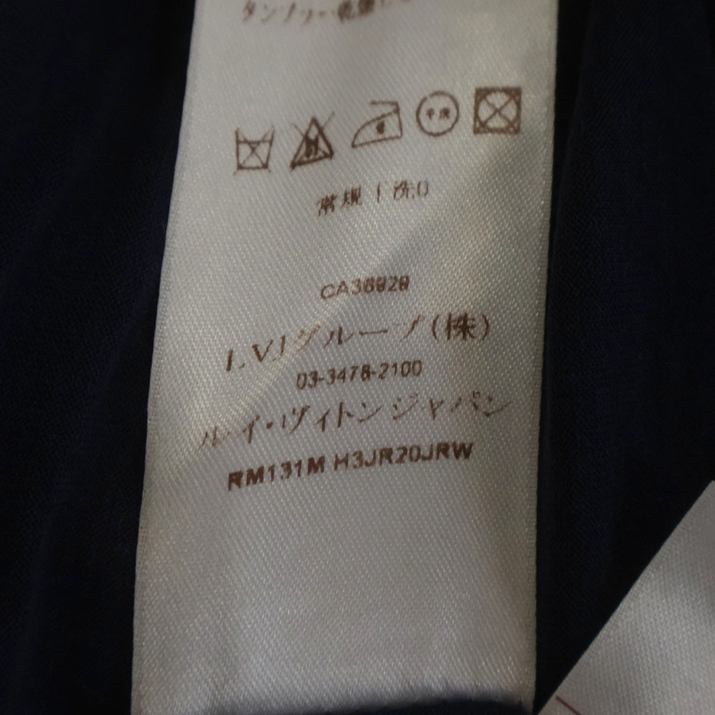 LOUIS VUITTON(ルイヴィトン) ラグラン 切替 シルクコットン ヘンリーネック エルボーパッチ RM131M H3JR20JRW ロングスリーブカットソー ネイビー