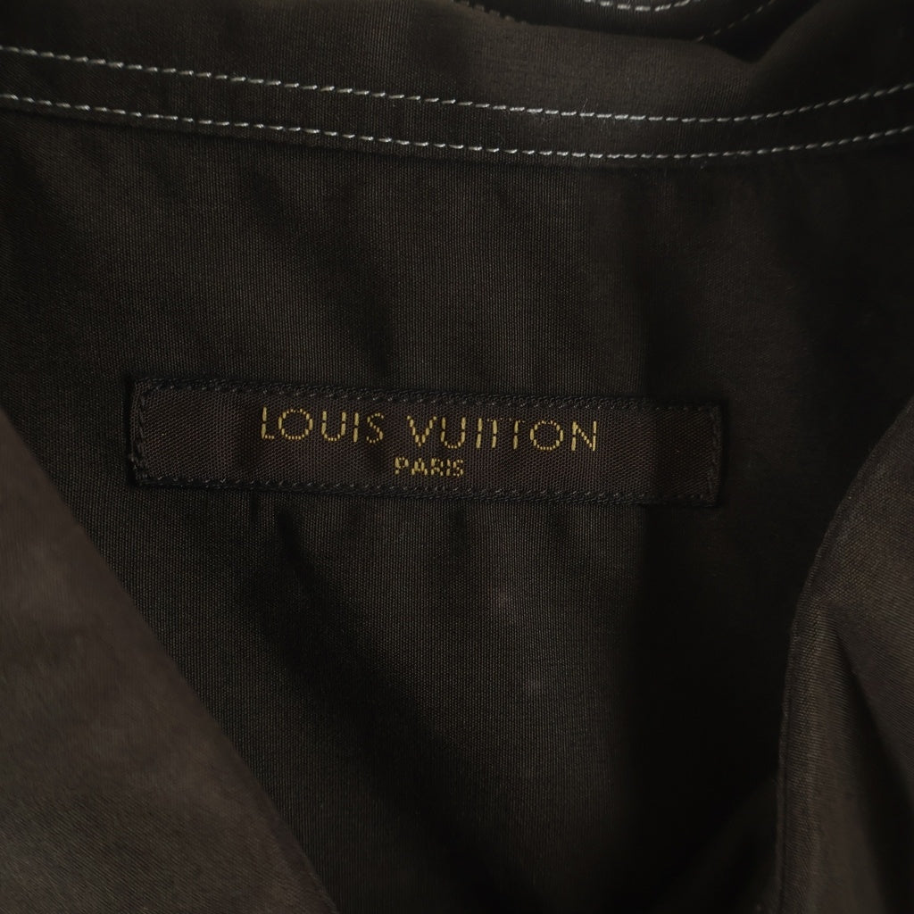 LOUIS VUITTON(ルイヴィトン) ブロード ホワイトステッチ ロングスリーブシャツ ブラウン