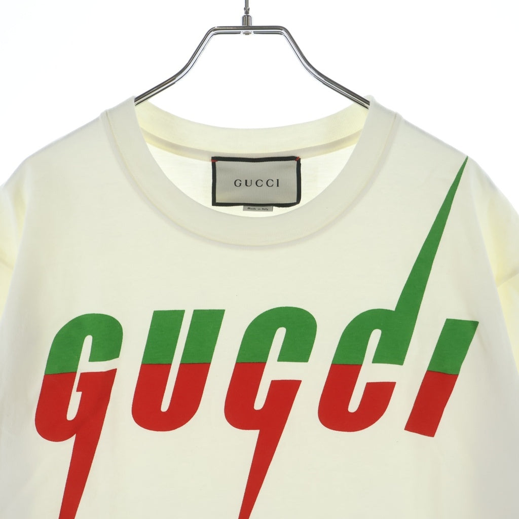 GUCCI(グッチ) ロゴブレードプリント 565806 クルーネックTシャツ ホワイト