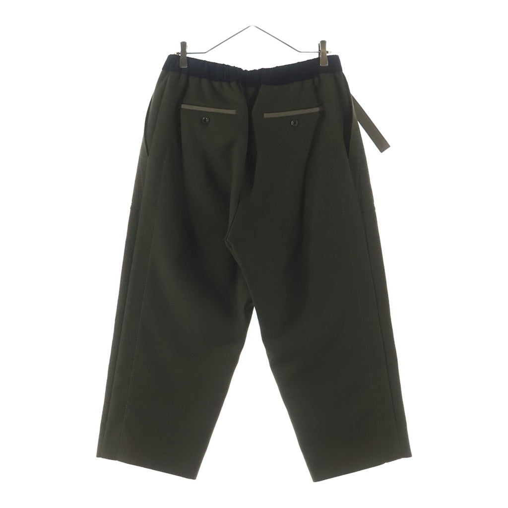 Sacai(サカイ) ウール ベルト付きメルトンクロップド パンツ 19-02044M カーキ