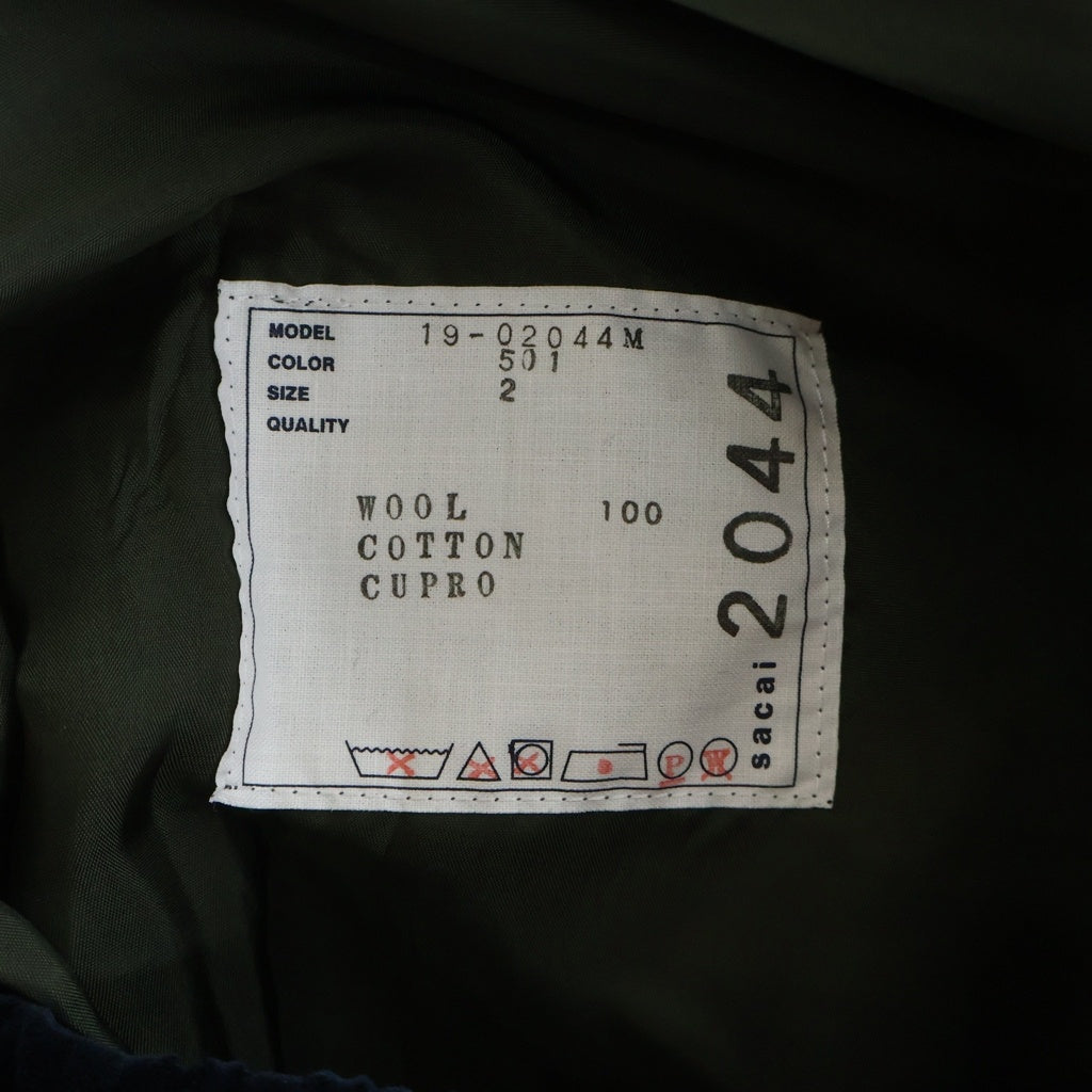 Sacai(サカイ) ウール ベルト付きメルトンクロップド パンツ 19-02044M
