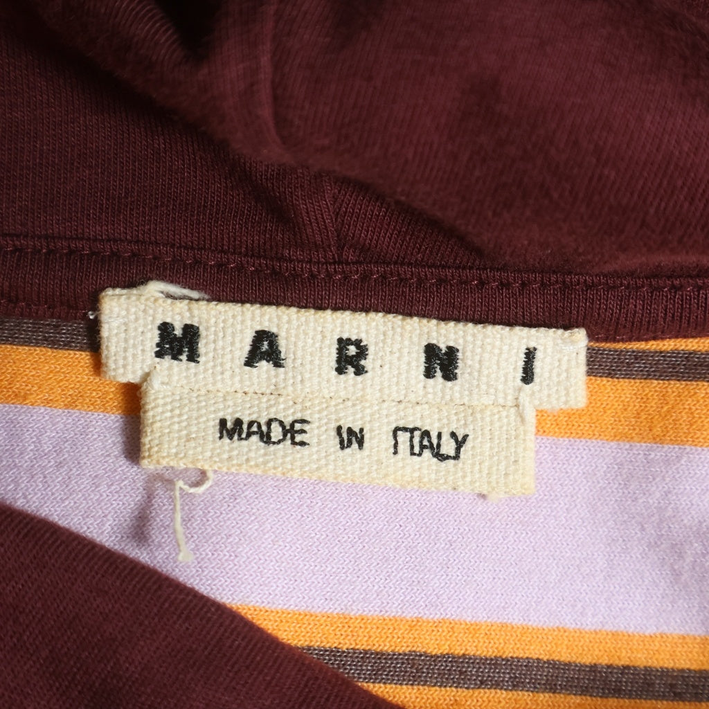 MARNI(マルニ) ベロア ボーダーフーディプルオーバーパーカー HUMU0083A0 マルチ