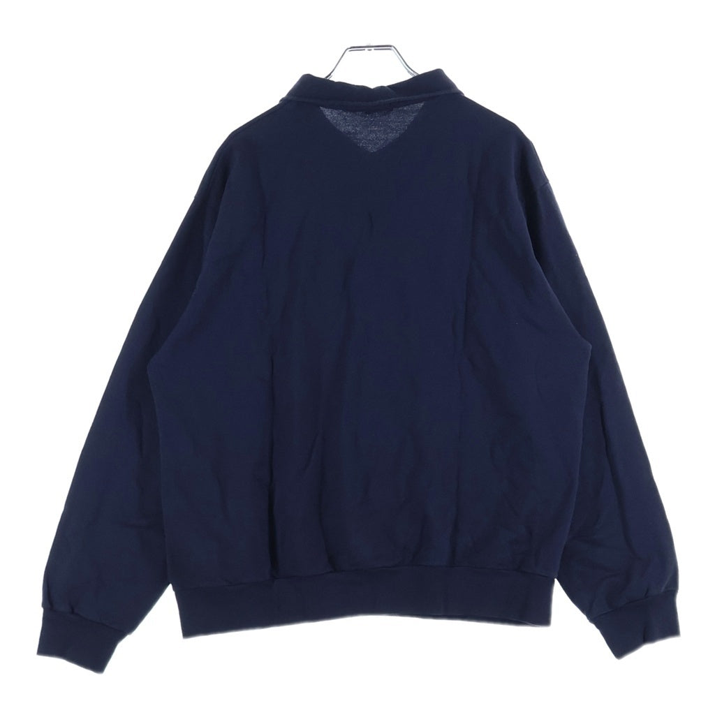 COMOLI(コモリ) 23SS コットンシルクジャージハーフジップスウェット 襟付き X01-05017 ハーフジップスウェット ネイビー
