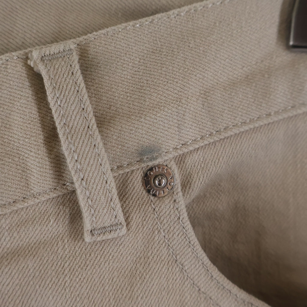 LOUIS VUITTON(ルイヴィトン) LVモノグラム パッチ デニム パンツ ベージュ HGD70WGUS