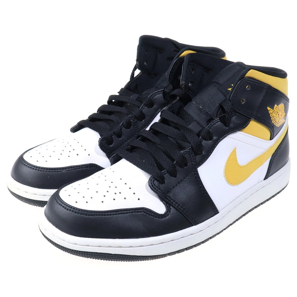 NIKE(ナイキ) AIR JORDAN 1 MID エアジョーダン1 ミッドカットスニーカー ホワイト/ブラック/イエロー 28cm/US10 554724-177