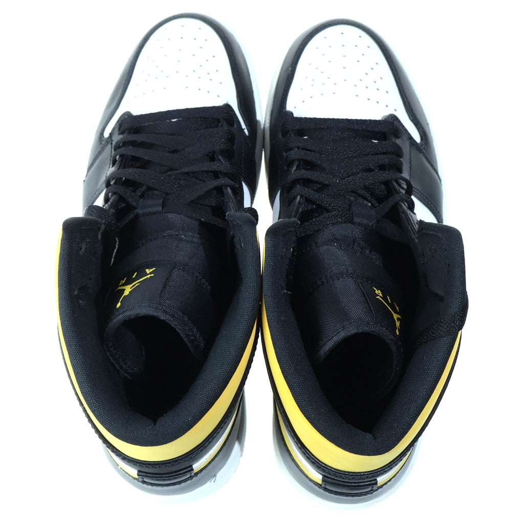 NIKE(ナイキ) AIR JORDAN 1 MID エアジョーダン1 ミッドカットスニーカー ホワイト/ブラック/イエロー 28cm/US10 554724-177