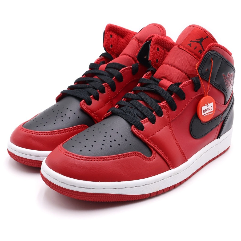 NIKE(ナイキ) AIR JORDAN 1 MID Reverse Bred エアジョーダン1 ミッド リバースブレッド ミドルカットスニーカーシューズ ブラック/レッド 27cm/US9 554724-660
