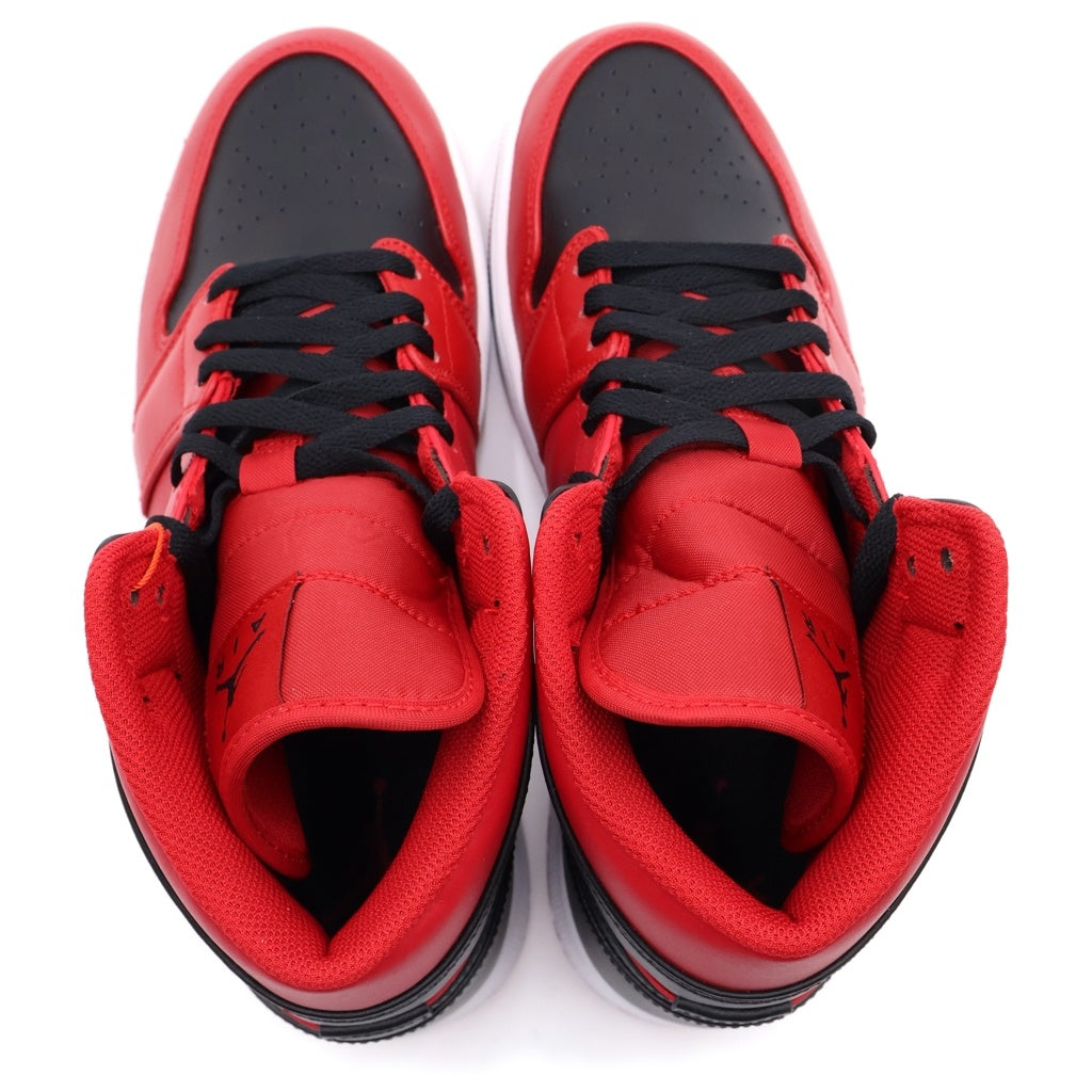 NIKE(ナイキ) AIR JORDAN 1 MID Reverse Bred エアジョーダン1 ミッド リバースブレッド ミドルカットスニーカーシューズ ブラック/レッド 27cm/US9 554724-660