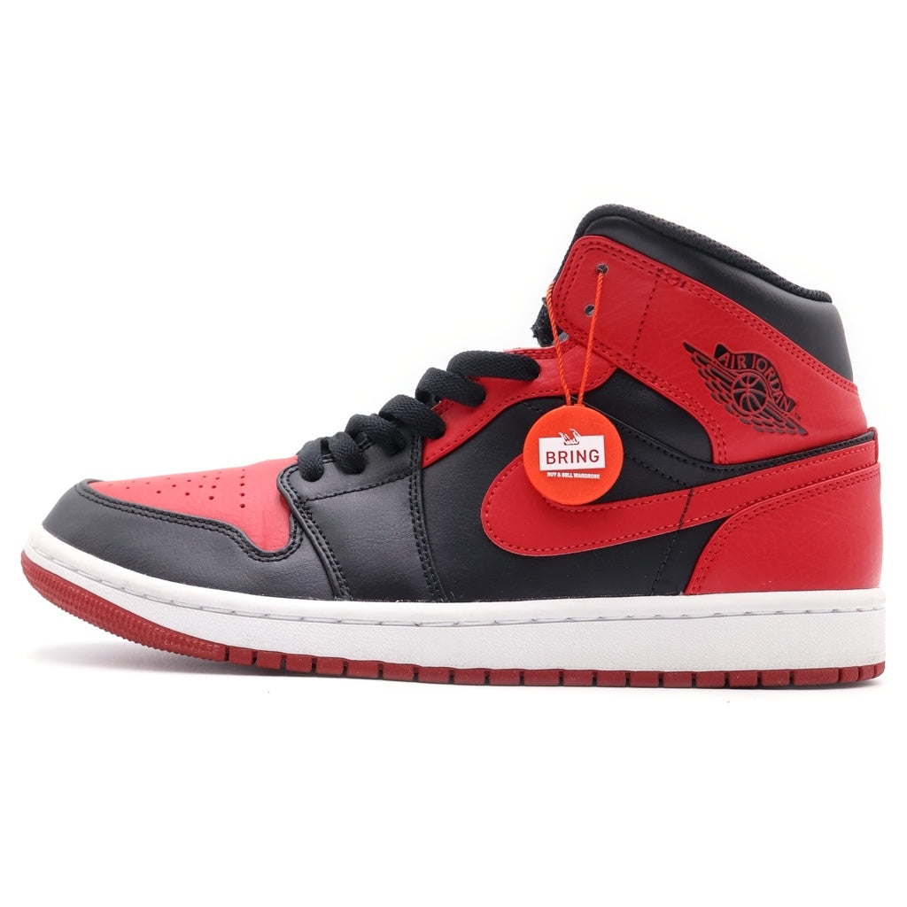 NIKE(ナイキ) AIR JORDAN 1 MID BRED エアジョーダン1 ミッド ブレッド ミッドカットスニーカー ブラック/レッド 26.5cm/US8.5 554724-074