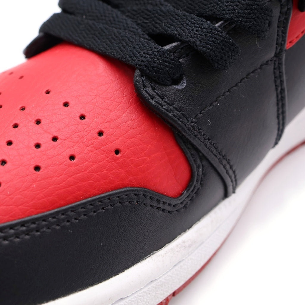 NIKE(ナイキ) AIR JORDAN 1 MID BRED エアジョーダン1 ミッド ブレッド ミッドカットスニーカー ブラック/レッド 26.5cm/US8.5 554724-074