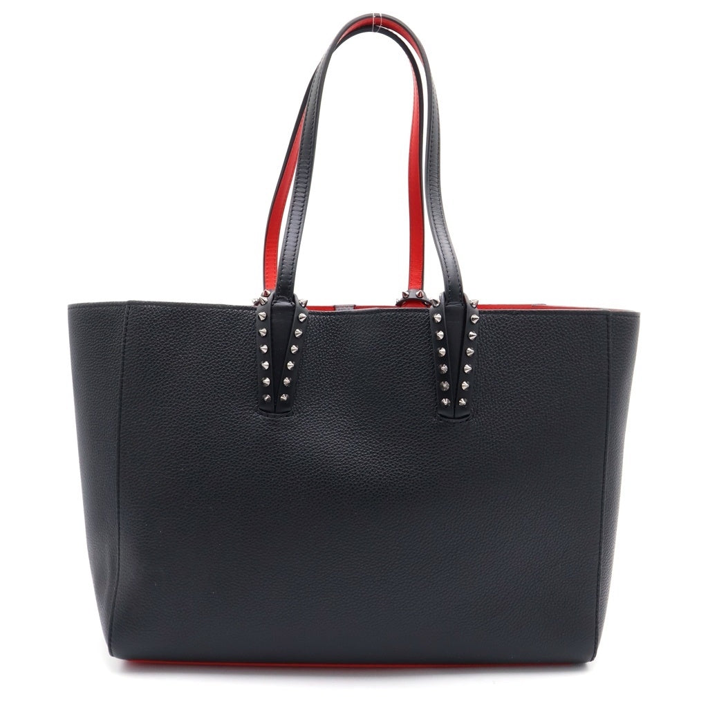 CHRISTIAN LOUBOUTIN(クリスチャンルブタン) CHRISTIAN LOUBOUTIN CABATA SMALL カバタ スモール ポーチ付き スタッズトートバッグ ブラック/レッド 1255045 B078 レディース