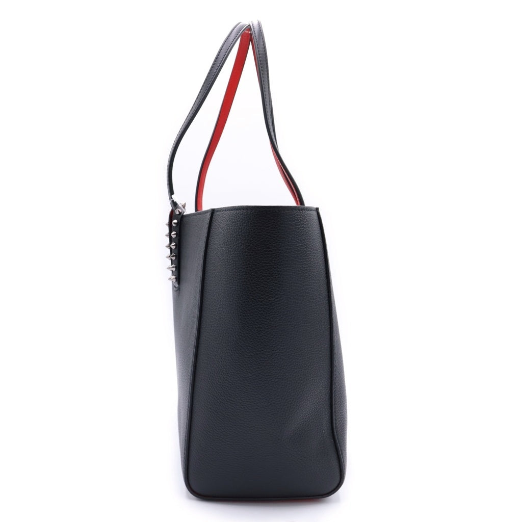 CHRISTIAN LOUBOUTIN(クリスチャンルブタン) CHRISTIAN LOUBOUTIN CABATA SMALL カバタ スモール ポーチ付き スタッズトートバッグ ブラック/レッド 1255045 B078 レディース