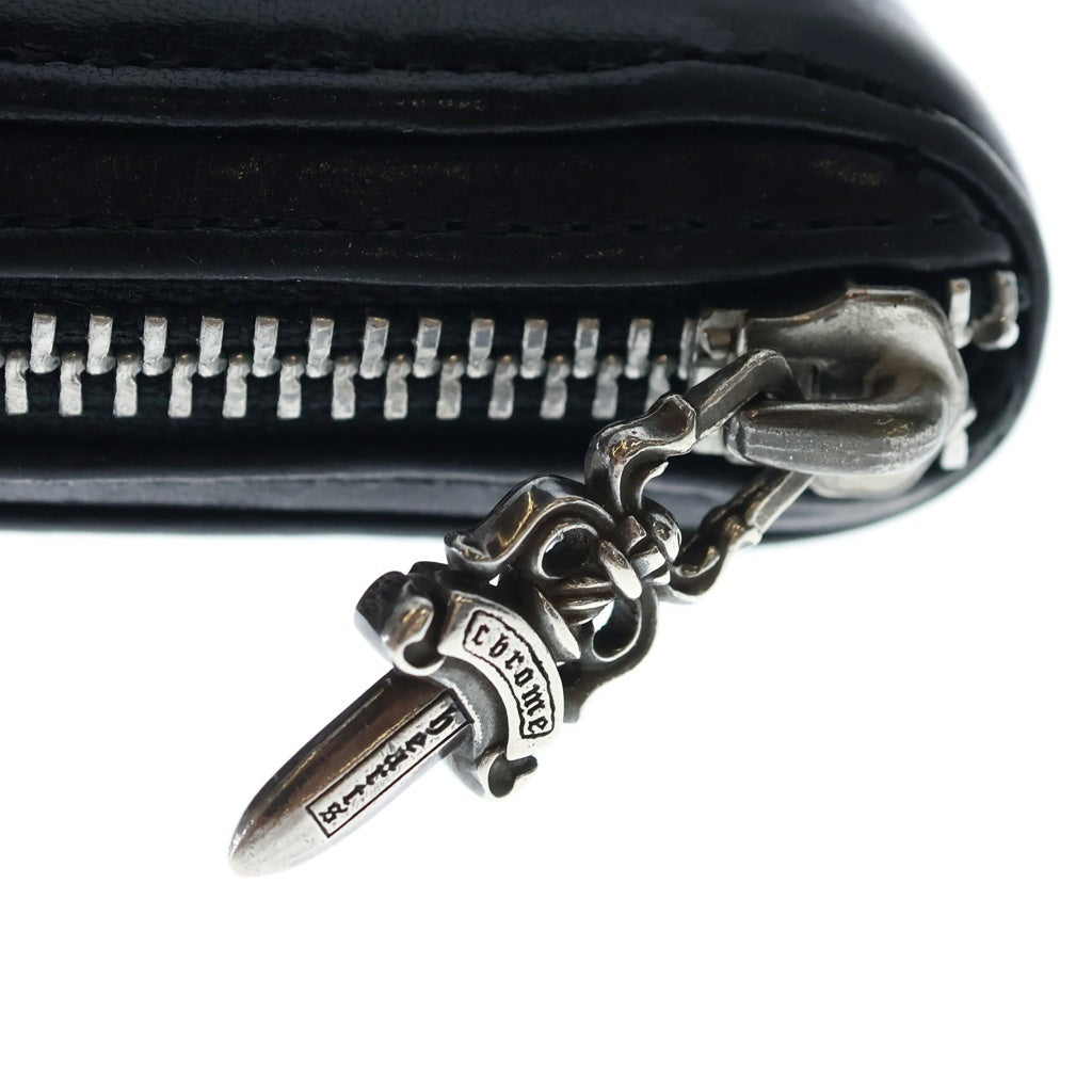 CHROME HEARTS(クロムハーツ) REC F ZIP PLANE プレーン ラウンドジップレザーウォレット 財布 ブラック BCA370