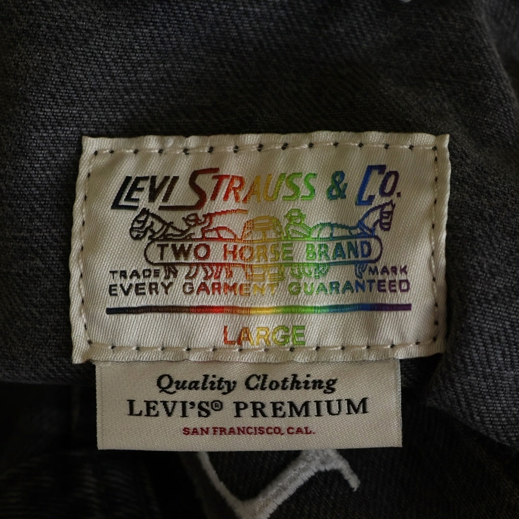 Levi's(リーバイス) Pride Liberation Radical Love Denim Trucker Jacket レインボータブ ポケット付 デニムジャケット ブラック