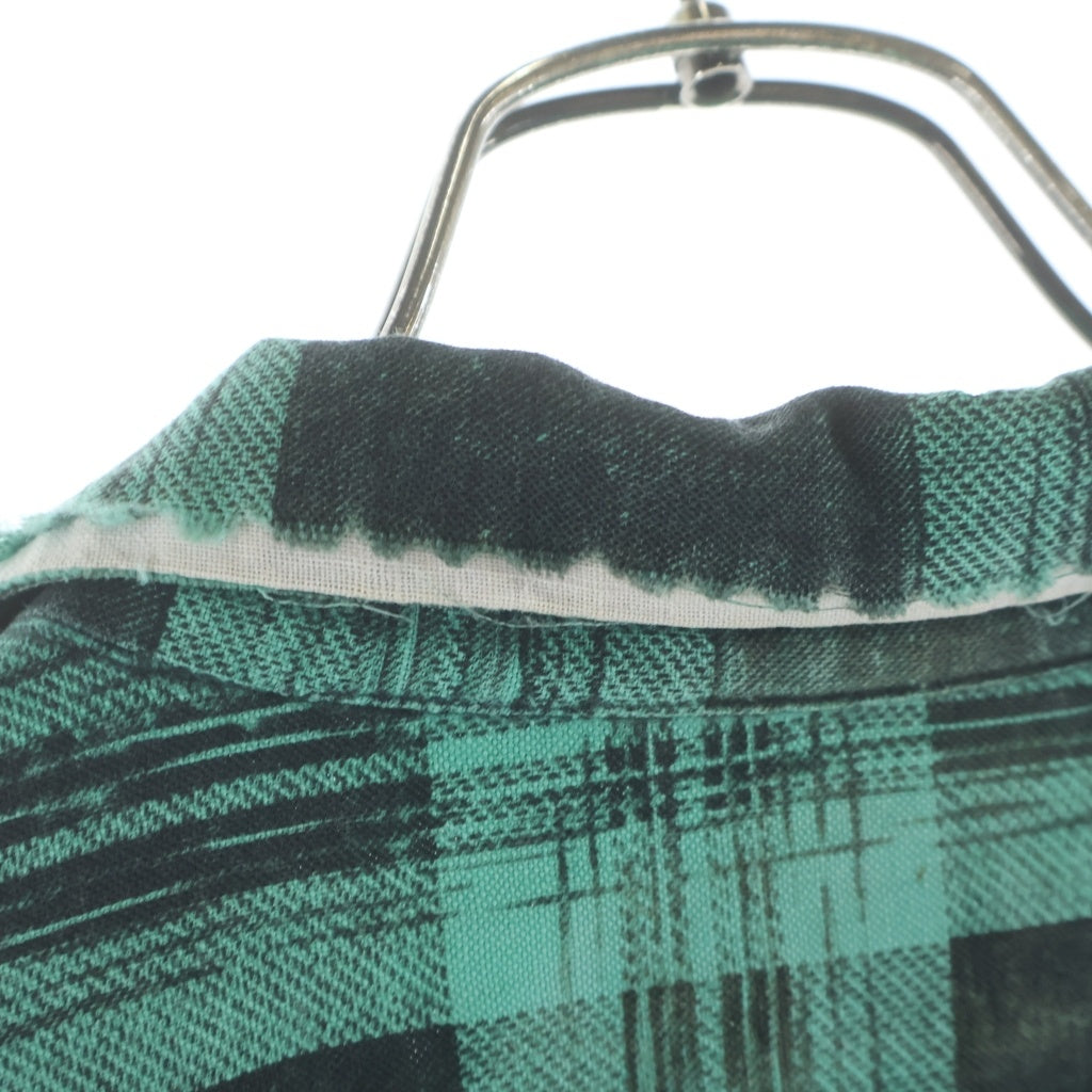 PENNEYS TOWNCRAFT(ぺニーズタウンクラフト) 50s-60s 袋襟 まち付 マチネル フランネル チェック 黒ラッカーボタン L 16.5 チェック ネルシャツ グリーン