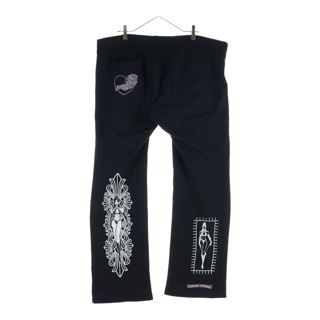 CHROME HEARTS(クロムハーツ) 25AW ×DEADLLY DOLL Vine Dagger Floral Cross Sweat Long Pants デッドリードール ヴァインダガー フローラルクロス スウェットロングパンツ ブラック