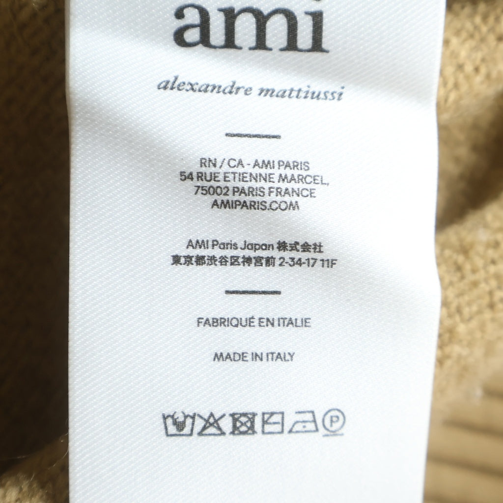 AMI Alexandre Mattiussi(アミアレクサンドルマテュッシ) ハートロゴ タートルネックニットセーター ブラウン UKS839