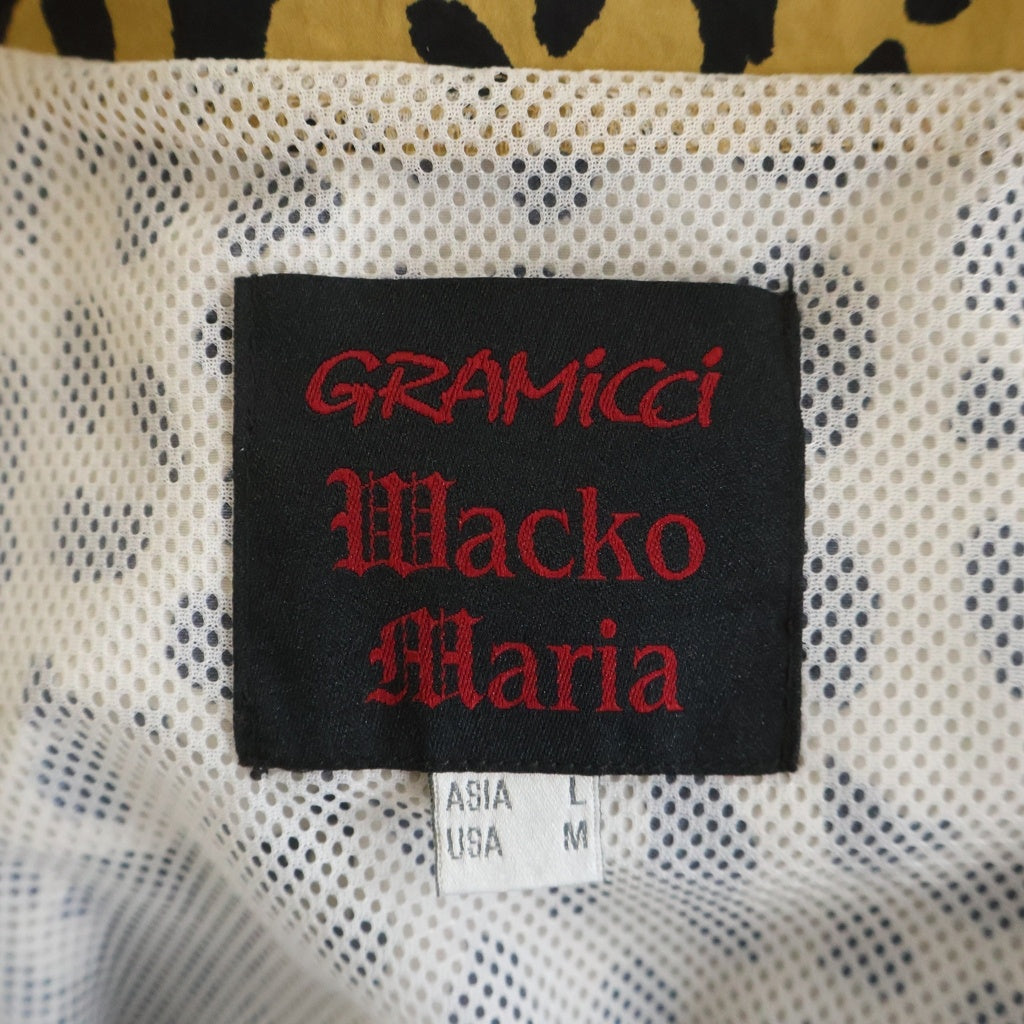 WACKO MARIA(ワコマリア) 23SS ×GRAMICCI グラミチ レオパード ロゴ刺繍 ナイロン トラックジャケット ブラウン GMJ3-S302