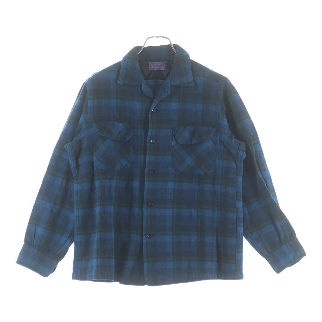 PENDLETON(ペンドルトン) 60s 開襟 ダブルフラップ ウール ボードシャツ グリーン チェック