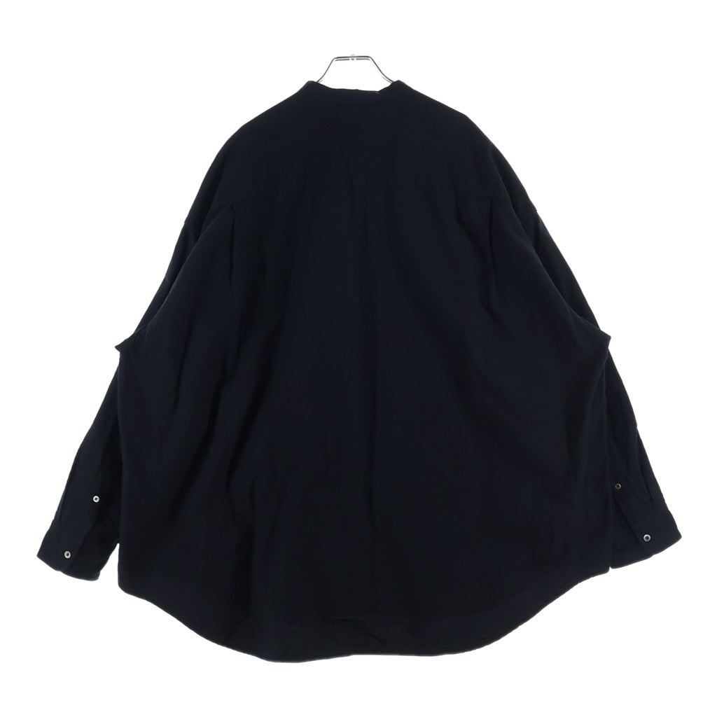 Graphpaper(グラフペーパー) 22AW Oxford Oversized Band Collar Shirt オックスフォード バンドカラー GM223-50072B ロングスリーブシャツ ブラック