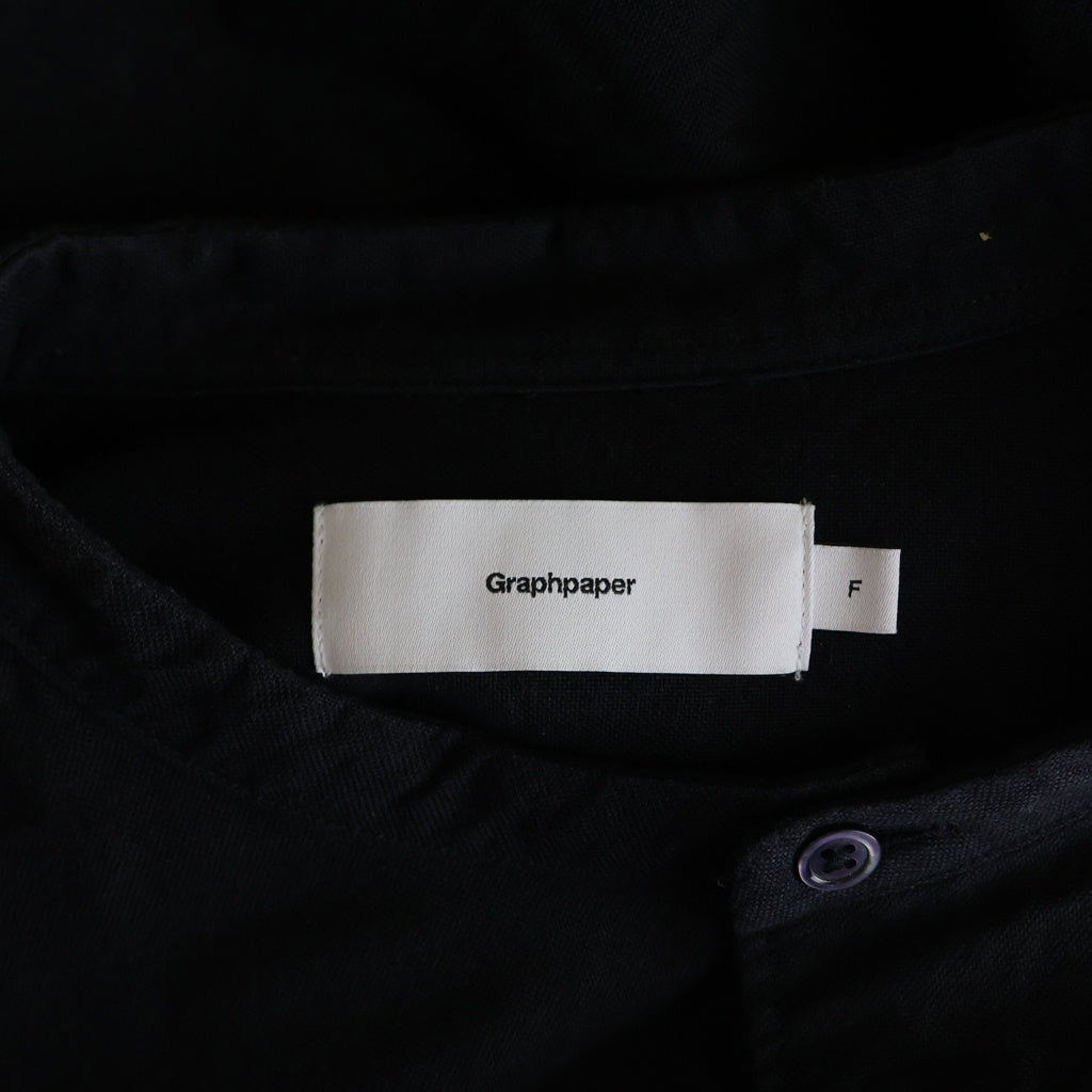 Graphpaper(グラフペーパー) 22AW Oxford Oversized Band Collar Shirt オックスフォード バンドカラー GM223-50072B ロングスリーブシャツ ブラック