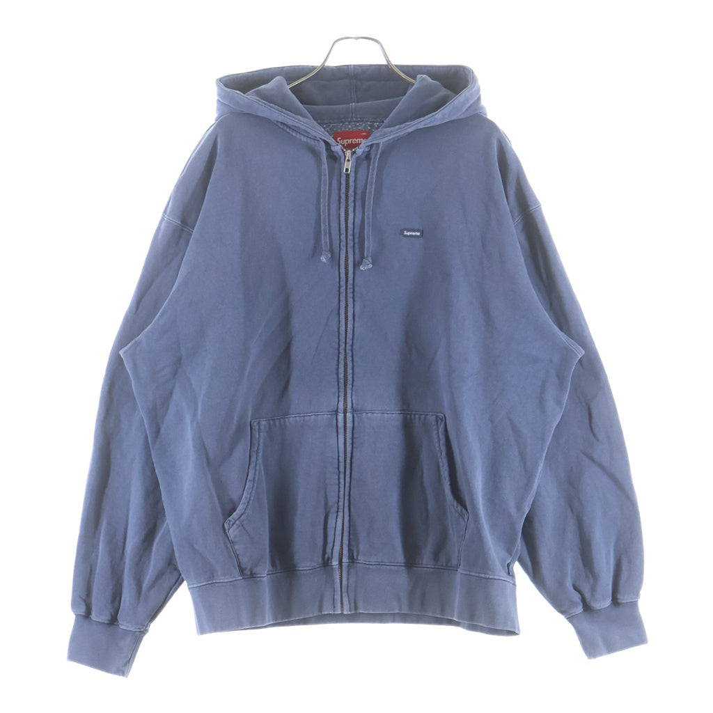 SUPREME(シュプリーム) 24SS Overdyed Small Box Zip Up Hooded Sweatshirt スモールボックスロゴ ピグメントダイ ジップパーカー ネイビー
