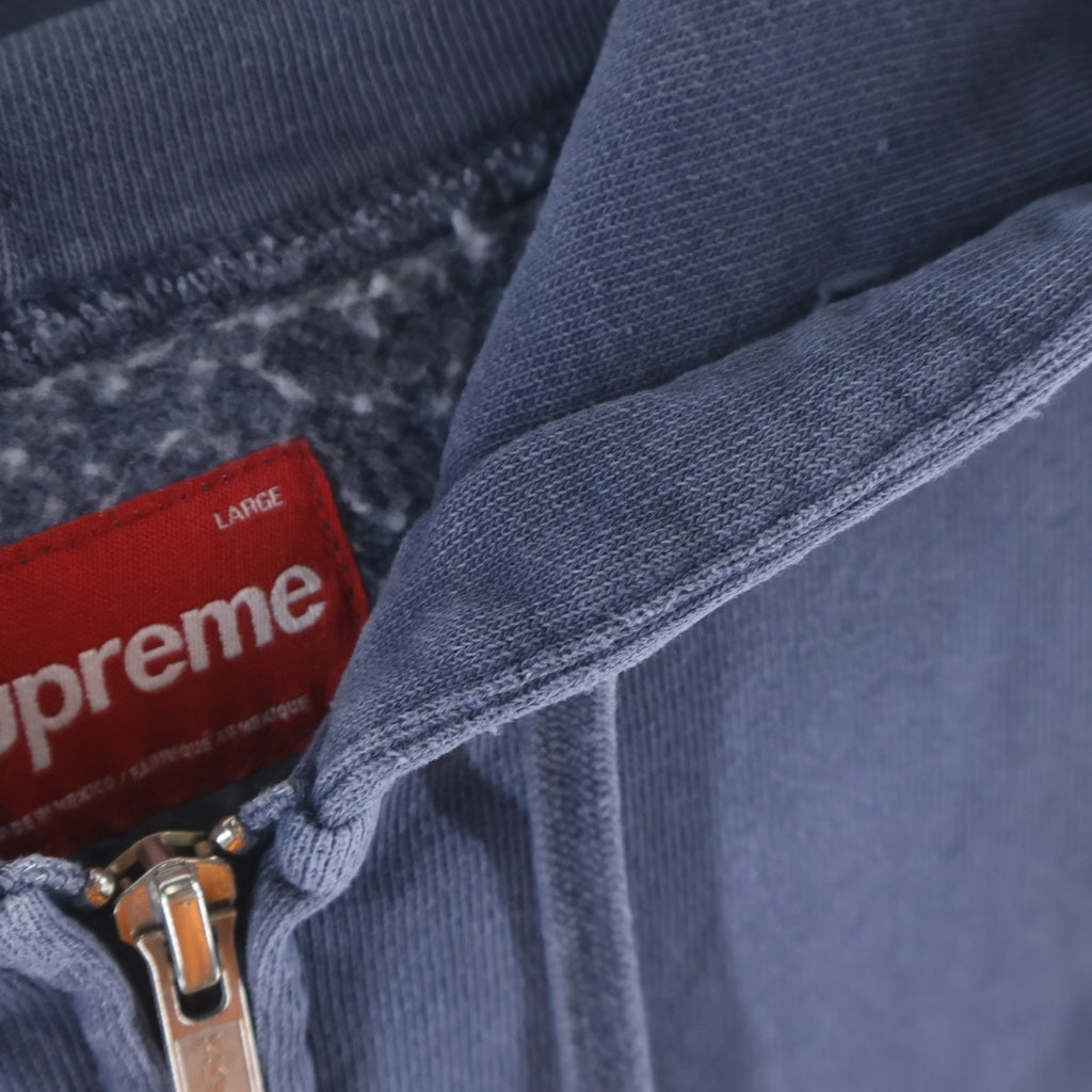 SUPREME(シュプリーム) 24SS Overdyed Small Box Zip Up Hooded Sweatshirt スモールボックスロゴ ピグメントダイ ジップパーカー ネイビー