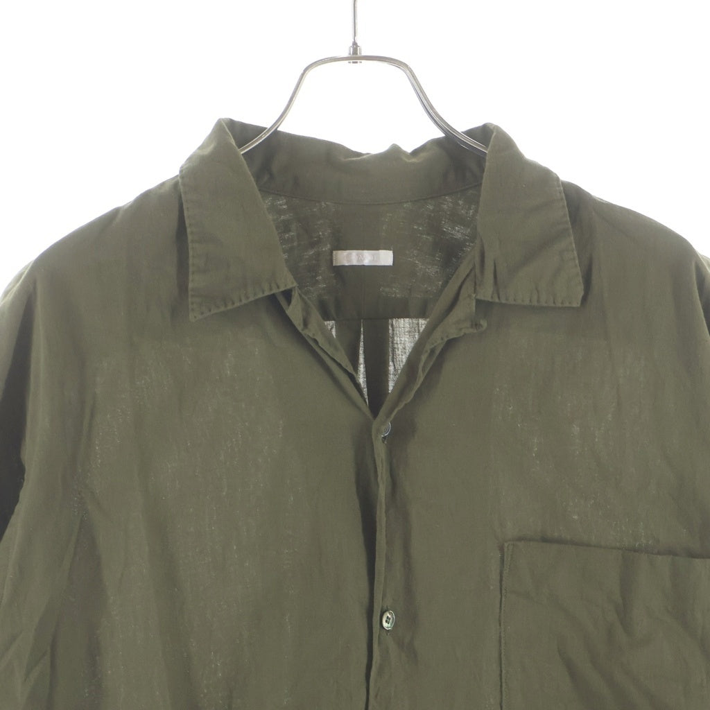 COMOLI(コモリ) 21SS ベタシャン 開襟 T01-02012 ショートスリーブシャツ カーキ