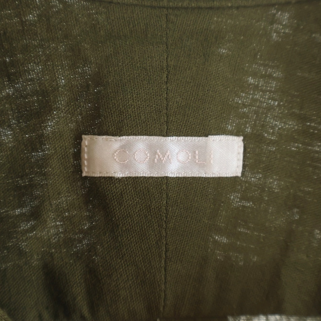 COMOLI(コモリ) 21SS ベタシャン 開襟 T01-02012 ショートスリーブシャツ カーキ