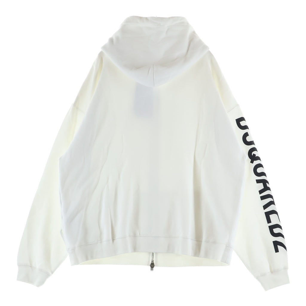 DSQUARED2(ディースクエアード) 23AW D2 Zip Herca Hoodie ジップアップパーカー S74HG0139 ホワイト