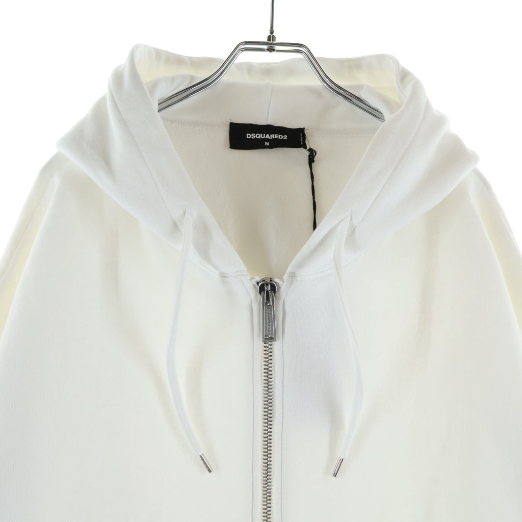 DSQUARED2(ディースクエアード) 23AW D2 Zip Herca Hoodie ジップアップパーカー S74HG0139 ホワイト