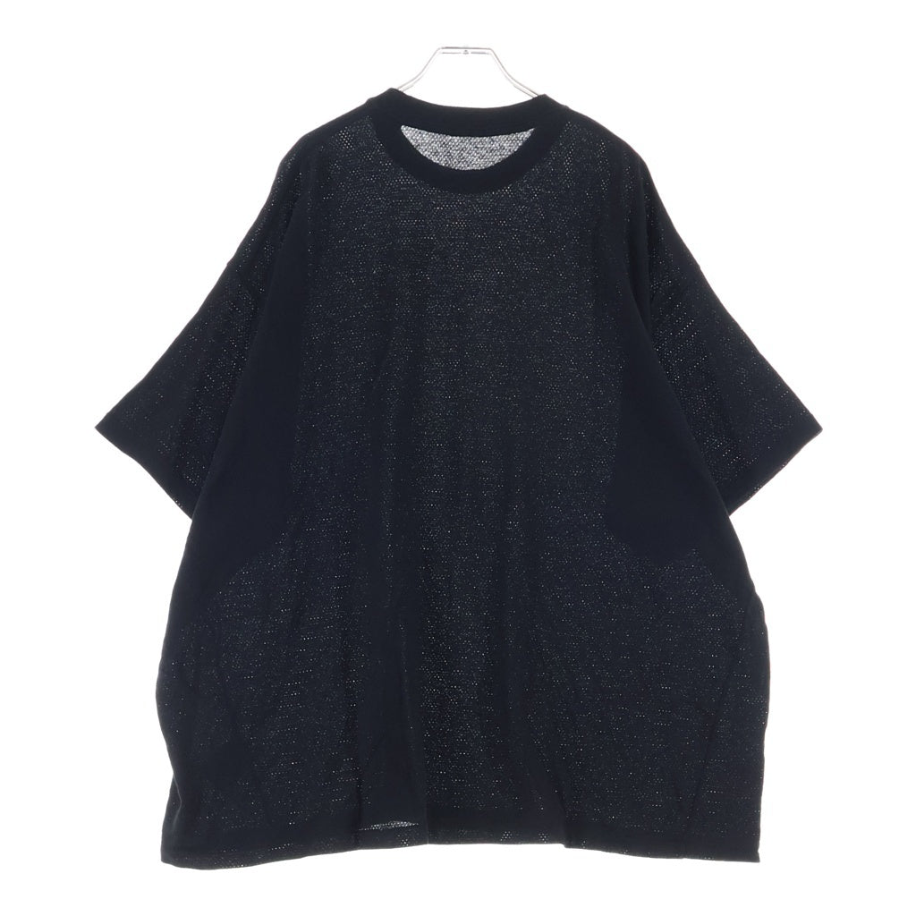 COMOLI(コモリ) 25SS Cotton Mesh Short コットン メッシュ クルーネック 半袖Tシャツ BO1-05036 ブラック