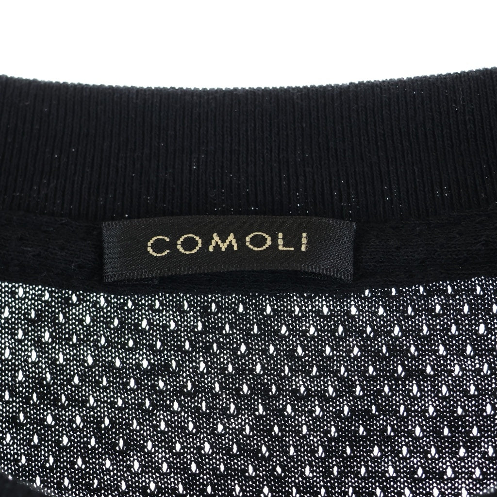 COMOLI(コモリ) 25SS Cotton Mesh Short コットン メッシュ クルーネック 半袖Tシャツ BO1-05036 ブラック