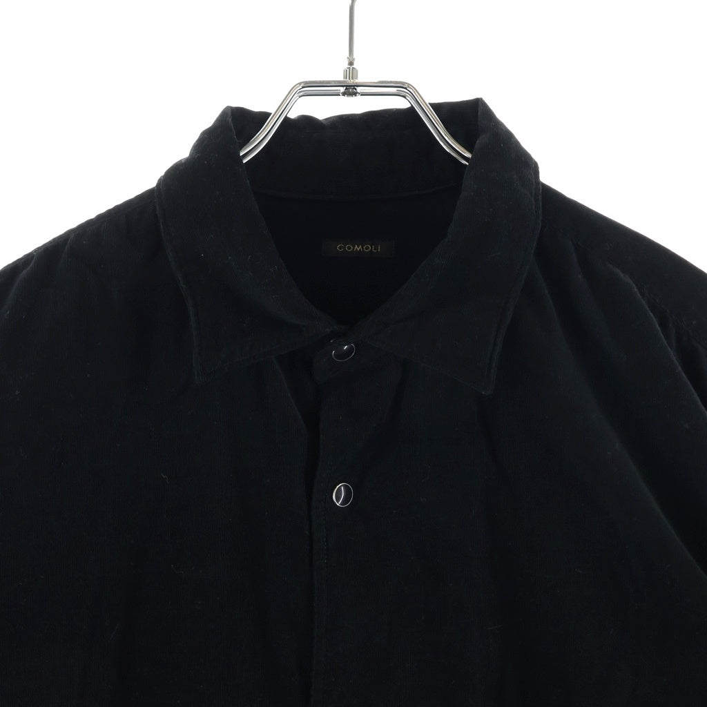 COMOLI(コモリ) 25AW Corduroy Shirt コーデュロイ 長袖シャツ C03-02008 ブラック