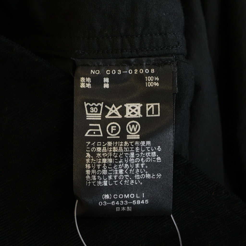COMOLI(コモリ) 25AW Corduroy Shirt コーデュロイ 長袖シャツ C03-02008 ブラック